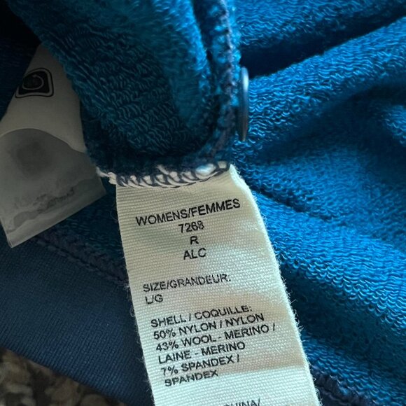 Blue Woolrich Womens Large Button Up Long Sleeve Merino Wool Top, - Picture 6 of 8